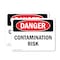 Signmission Contamination Risk, 5 in W x Rectangle, Vinyl Decal OS-2PACK-DS-D-35-L-1874 - alternate 1